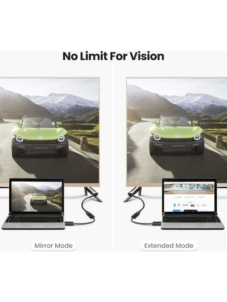 UGREEN 40363 MM137 DisplayPort to 4K HDMI Dönüştürücü Adaptör 4K Çözünürlük Desteği Mandallı Bağlantı - 3
