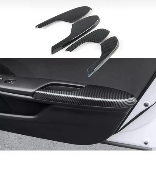 Honda Civic FK7 FC5 Type-R için 2016-2021 Karbon Fiber Kapı Kol Dayama Koruyucu Kapak Trim ürün görseli