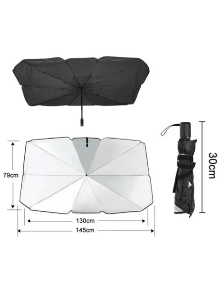 Araba Güneş Gölge Koruyucu Şemsiye Oto Ön Cam GÜNEŞLIK(145CM*79CM) - 4