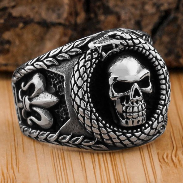 Kurukafa Yılan Tasarımlı 925 Ayar Gümüş Yüzük ürün görseli