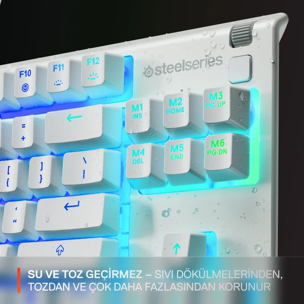 SteelSeries Apex 3 TKL RGB Suya ve Toza Dayanıklı Türkçe Gaming Klavye – Beyaz - 4