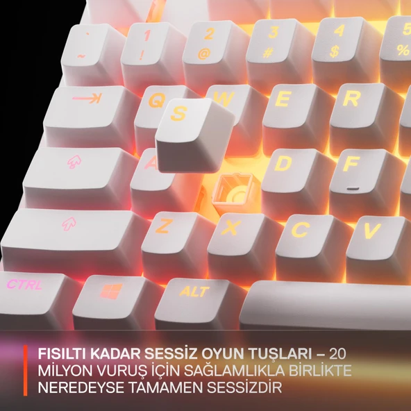 SteelSeries Apex 3 TKL RGB Suya ve Toza Dayanıklı Türkçe Gaming Klavye – Beyaz - 5