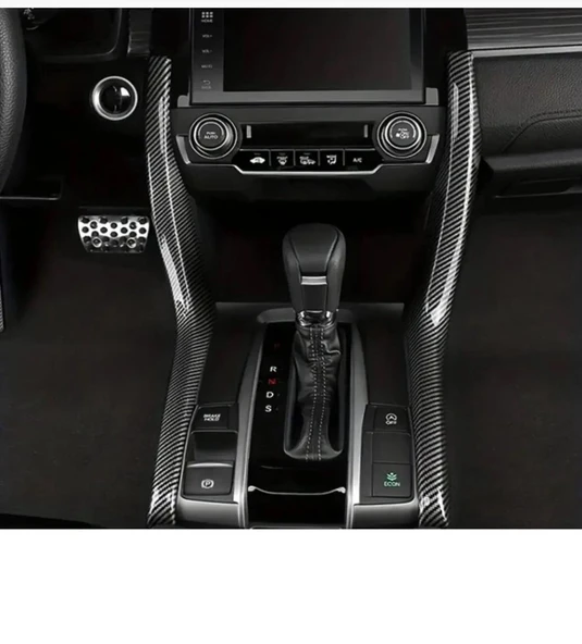 HONDA CİVİC FK7 FC5 2016 2021 model SEDAN HATCHBACK Vites Kolu Sol ve Sağ Trim KARBON AKSESUAR ürün görseli
