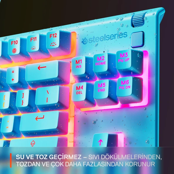 SteelSeries Apex 3 TKL RGB Suya ve Toza Dayanıklı Türkçe Gaming Klavye – Mavi - Resim 4