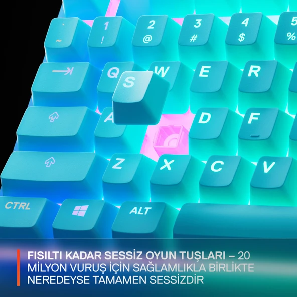 SteelSeries Apex 3 TKL RGB Suya ve Toza Dayanıklı Türkçe Gaming Klavye – Mavi - Resim 5