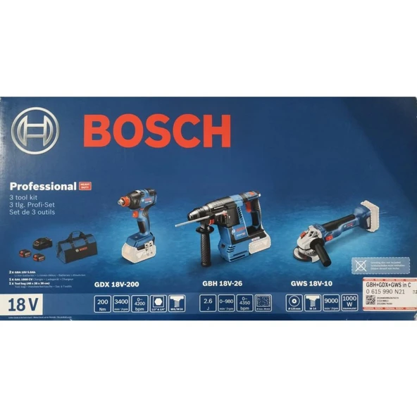 GBH 18V-26 GDX 18V-200 GWS 18V-10 carton ürün görseli 1