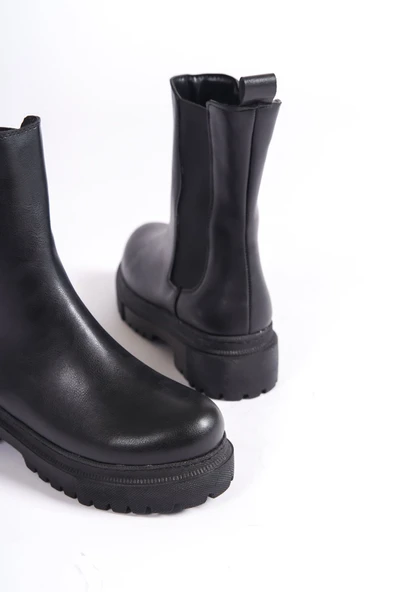 JET-LORA Bağcıksız Lastikli Ortopedik Taban Kadın Bot CST - Siyah - Resim 5