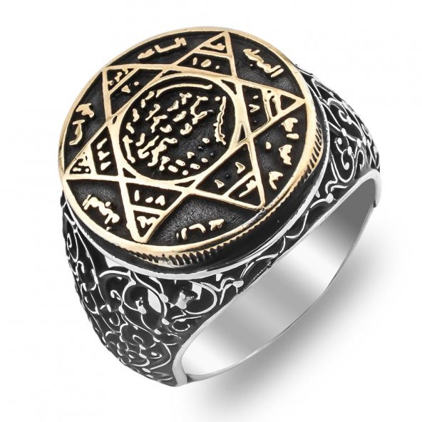 Mührü Süleyman 925 Ayar Gümüş Yüzük - Resim 3