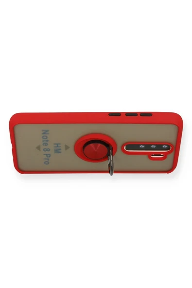 Xiaomi Redmi Note 8 Pro Kılıf Montreal Yüzüklü Silikon Kapak - Kırmızı - 3