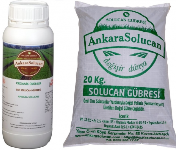 ANKARA SOLUCAN Katı 20.kg + Sıvı 1.lt Solucan Gübresi