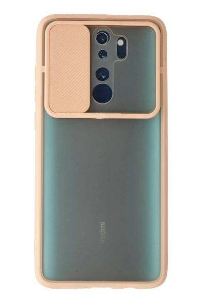 Xiaomi Redmi Note 8 Pro Kılıf Palm Buzlu Kamera Sürgülü Silikon - Pembe - 1