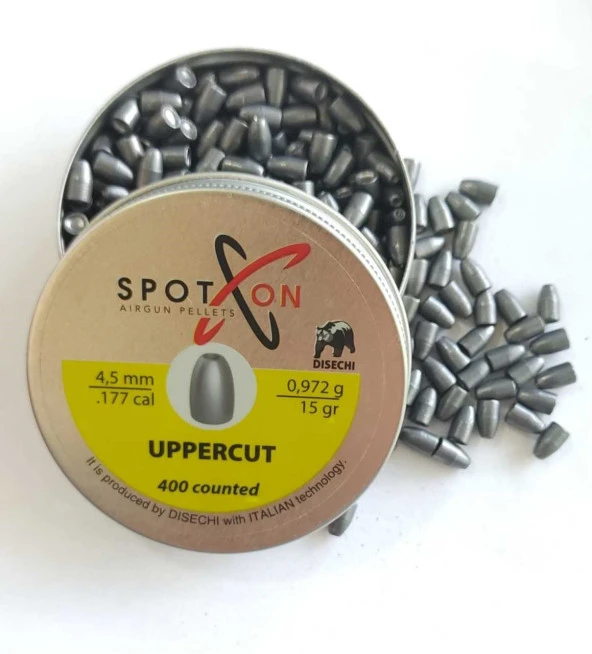 Spoton Uppercut 4.5mm Saçma Pellet (15 Graın - 400 Adet)