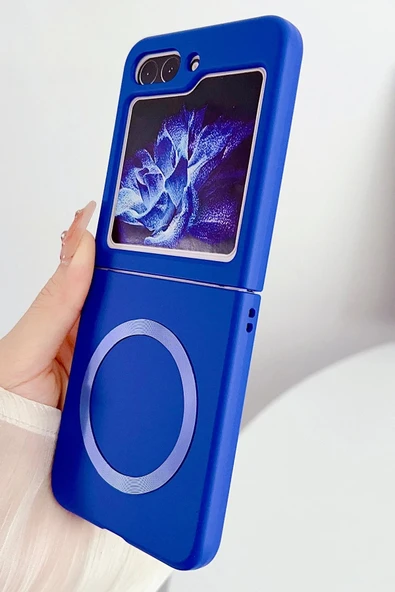 Samsung Galaxy Z Flip 5 Kılıf Mata Fold Kapak - Lila - Resim 5