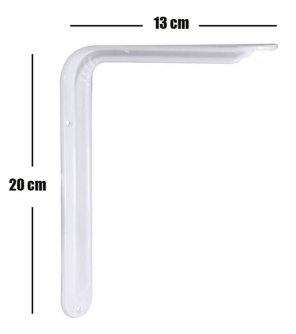Raf Altı Ayak Raf Tutucu L Demir 13,5 x 20 cm Beyaz Montaj Aparatı (1 Adet) - 2