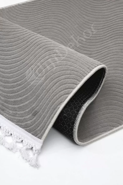 Halı Cool Gri Sahra Kaymaz Yıkanabilir Saçaklı Kaymaz Yolluk Kilim Salon Halısı Modelleri - 4