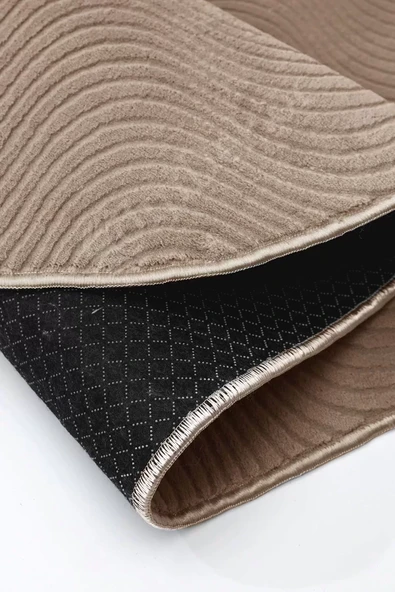 Avangard Oval Halı Sahra Kahve Salon Koridor Antre Mutfak Halısı Silinebilir Yolluk - 4