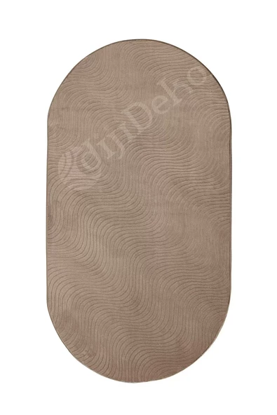Avangard Oval Halı Sahra Kahve Salon Koridor Antre Mutfak Halısı Silinebilir Yolluk - 2