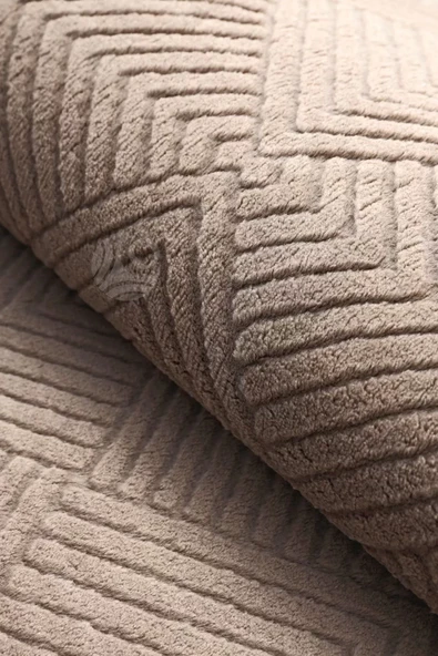 Avangard Yuvarlak Halı Pramit Kahve Salon Koridor Antre Mutfak Halısı Silinebilir - Resim 4