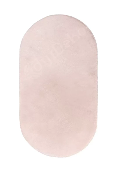Peluş Halı Pembe Cool Yıkanabilir Oval Post Kesme Yolluk Kilim Salon Halısı Modelleri - Resim 2