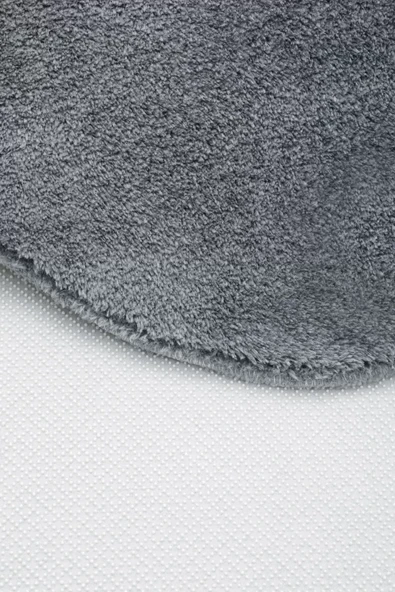 Peluş Halı Koyu Gri Cool Yıkanabilir Oval Kesme Post Yolluk Kilim Salon Halısı Modelleri - 5