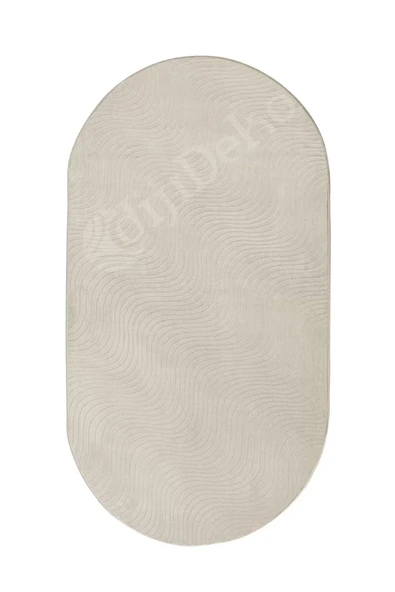 Avangard Oval Halı Sahra Krem Salon Koridor Antre Mutfak Halısı Silinebilir Yolluk - 2