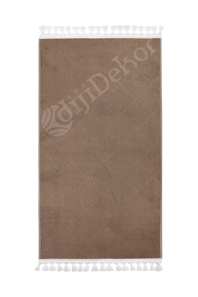 Avangard Halı Pramit Kahve Salon Koridor Antre Mutfak Halısı Silinebilir Ponpon Saçak - 2