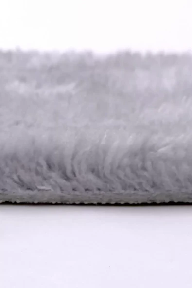 Peluş Halı Açık Gri Cool Yıkanabilir Şekilli Post Yolluk Kilim Salon Halısı Modelleri - 5