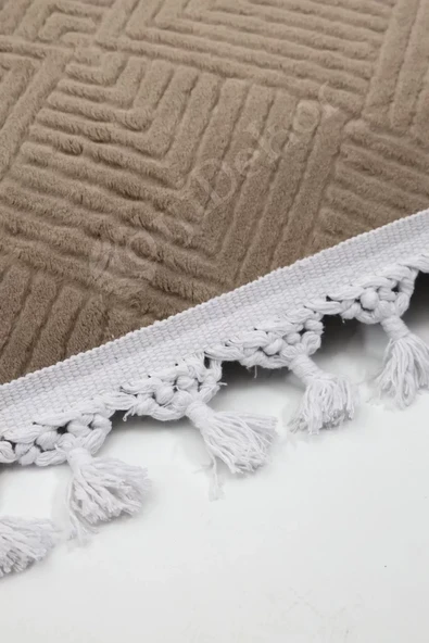 Avangard Halı Pramit Kahve Salon Koridor Antre Mutfak Halısı Silinebilir Ponpon Saçak - 4