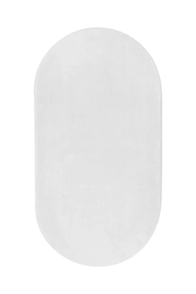 Beyaz Oval Post Dokuma Halı Peluş Yumuşacık Kaymaz Antibakteriyel - 2