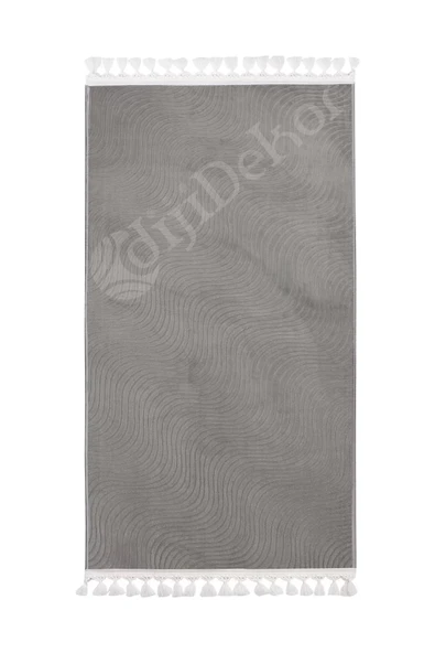 Halı Cool Gri Sahra Kaymaz Yıkanabilir Saçaklı Kaymaz Yolluk Kilim Salon Halısı Modelleri - 2