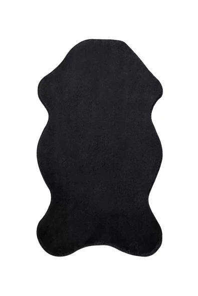 Siyah Şekilli Post Dokuma Halı Peluş Yumuşacık Kaymaz Antibakteriyel - Resim 2