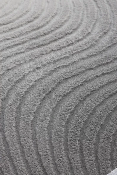 Avangard Oval Halı Sahra Gri Salon Koridor Antre Mutfak Halısı Silinebilir Ponpon Saçak - 3