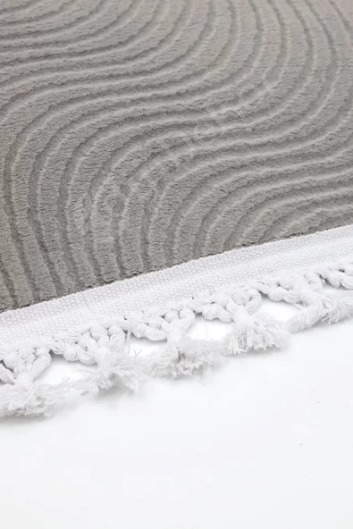 Halı Cool Gri Sahra Kaymaz Yıkanabilir Saçaklı Kaymaz Yolluk Kilim Salon Halısı Modelleri - 3