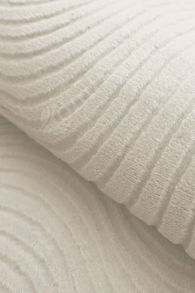 Halı Cool Krem Sahra Desenli Saçaksız Yuvarlak Kesme Yolluk Kilim Salon Halısı Modelleri - 3