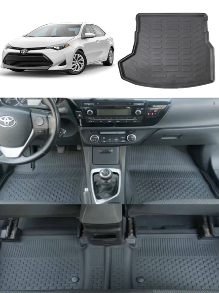 Sahler Toyota Corolla 2013-2018 4.5D Paspas 3D Rİzline Bagaj Havuzu Set ürün görseli