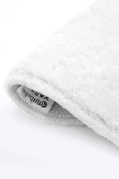 Beyaz Post Dokuma Halı Peluş Yumuşacık Kaymaz Antibakteriyel - 3