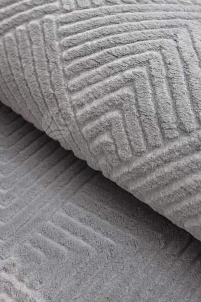 Halı Cool Gri Pramit Kaymaz Yıkanabilir Saçaksız Oval Yolluk Kilim Salon Halısı Modelleri - 3