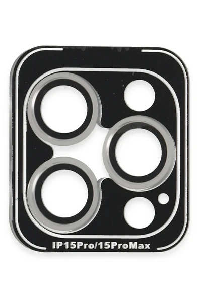 iPhone 15 Pro Max PVD Metal Kamera Lens - Gümüş