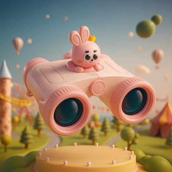 ELECTROAWM 8x25 HD Optik Sevimli Oyuncak  kaliteli Dürbün Pembe Benzersiz Hediye