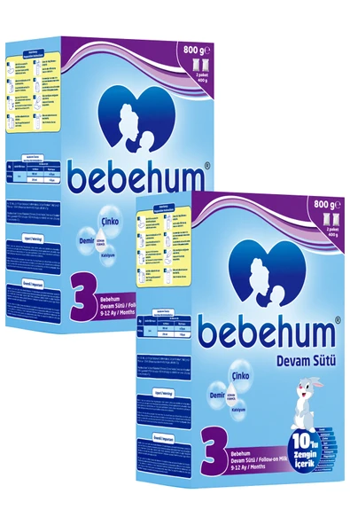 Bebehum 3 Devam Sütü 9-12 Ay 800 gr x 2 Adet ürün görseli
