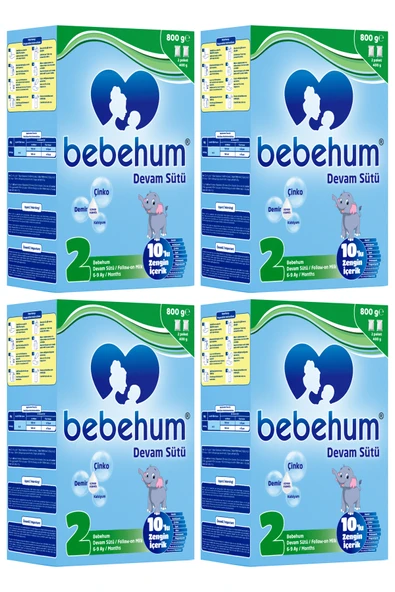 Bebehum 2 Devam Sütü 6-9 Ay 800 gr x 4 Adet ürün görseli