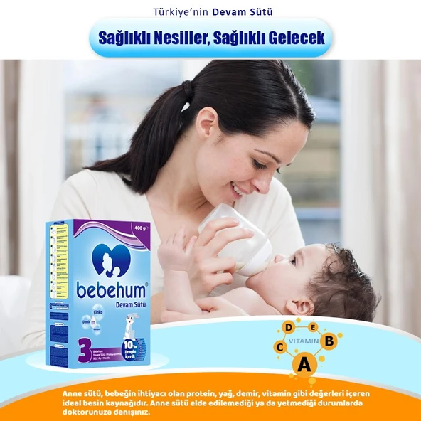 Bebehum 3 Devam Sütü 400 gr 9-12 Ay 10 Adet - Resim 2