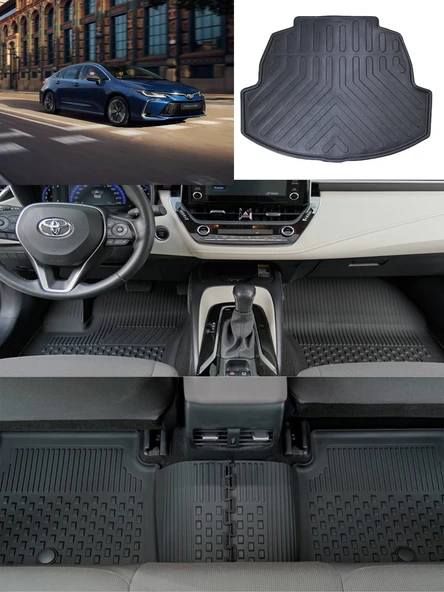 Sahler Toyota Corolla Sedan 205 4.5D Paspas 3D Rizline Bagaj Havuzu Set ürün görseli
