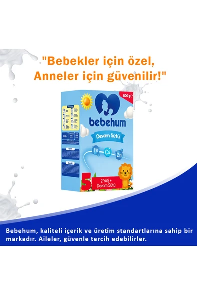 Bebehum 5 Devam Sütü 800 Gr 2 Yaş+ 8 Adet - 3