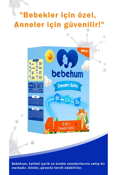 Bebehum 4 Devam Sütü 400 gr 12 Ay 10 Adet - 3