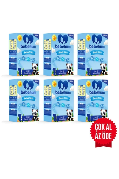 Bebehum 1 Bebek Sütü 0-6 Ay 800 gr x 6 Adet