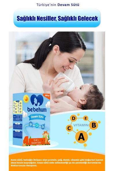 Bebehum 4 Devam Sütü 12 Ay+ 800 gr x 2 Adet - 2