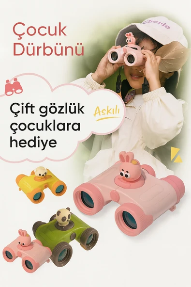 ELECTROAWM 8x25 HD Optik Sevimli Oyuncak  kaliteli Dürbün Pembe Benzersiz Hediye - 2