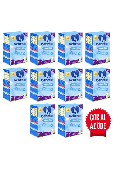 Bebehum 3 Devam Sütü 400 gr 12 Ay 10 Adet