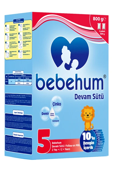 Bebehum 5 Devam Sütü 800 Gr 2 Yaş+ ürün görseli